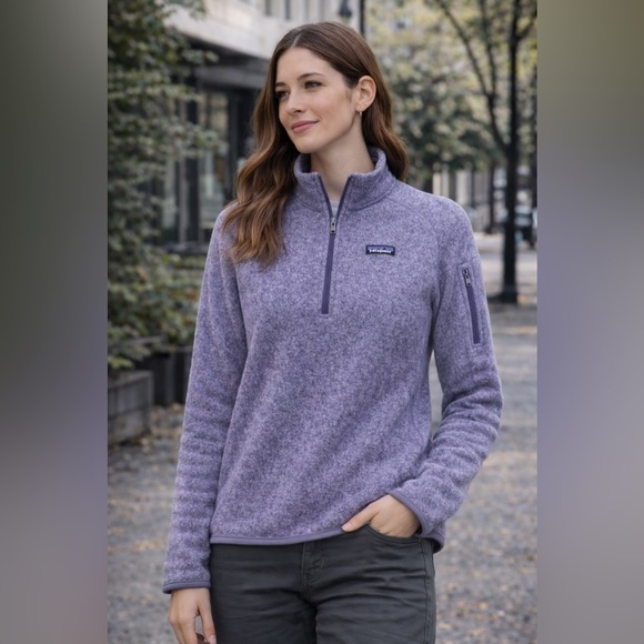 Patagonia Tops - Patagonia Better Sweater 1/4 Zip Pullover Women’ Small Lupine Purple Blue Fleece